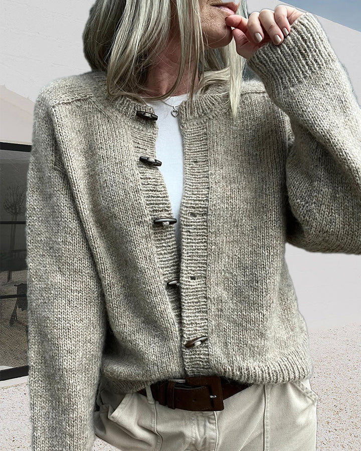Cardigan uni à simple boutonnage