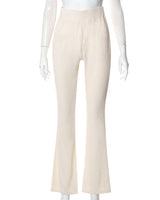 Pantalon slim micro-évasé uni
