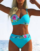 Bikini Bralette Style Imprimé Contrasté