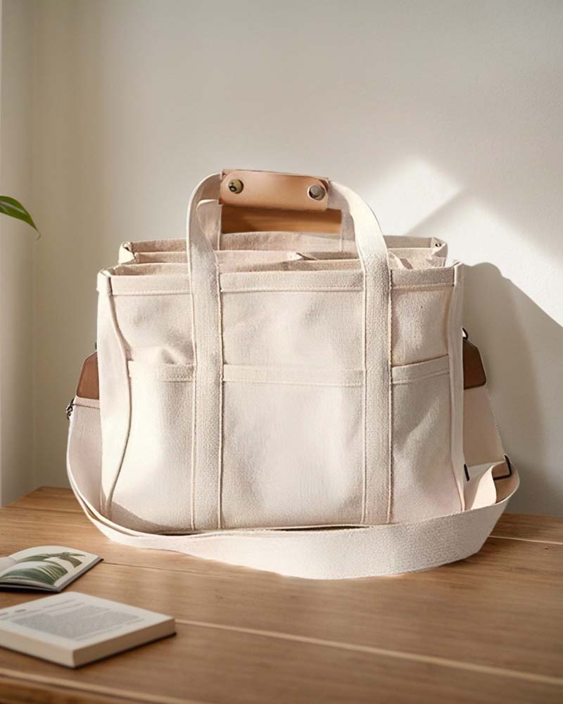 Sac en toile de grande capacité avec doubles poignées