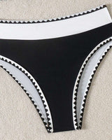 Bikini Sexy Couleur Contrastée Fendu Triangle