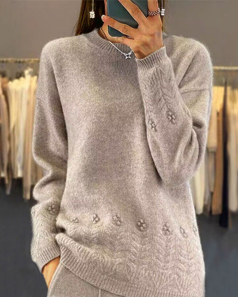 Pull-Over À La Coupe Adaptée Pour Femme, À Couleur Unie Et De Style Rétro