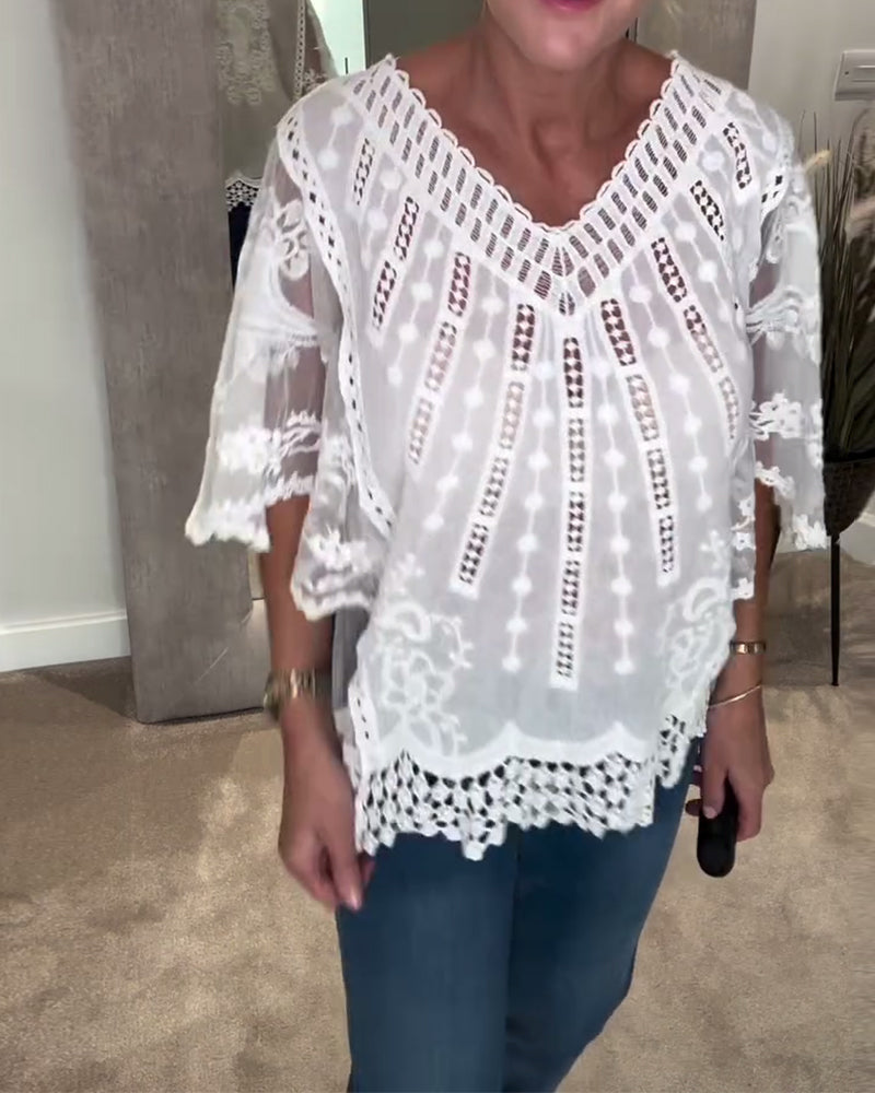 Blouse En V Élégant