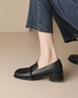 Audrey - Mocassins femme à talon bloc confort