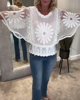 Blouse Brodée Chauve-Souris Dentelle