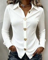 Chemise Boutonnage En Forme De Cœur Col