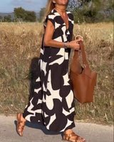 Robe avec imprimé et col en V
