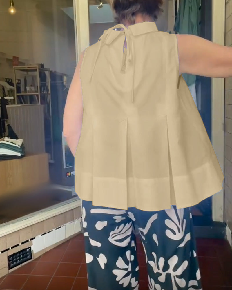 Blouse Sans Manches Unie Simple