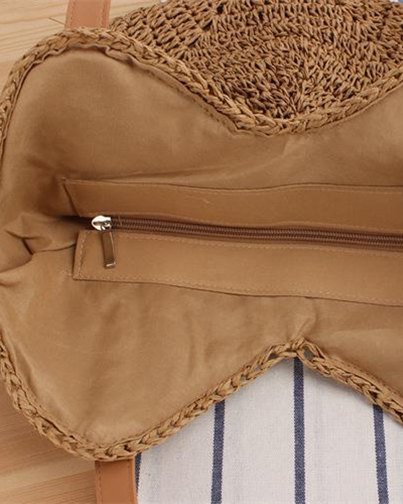 Sac fourre-tout en paille pour femme