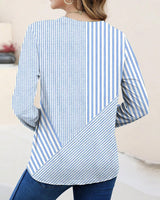 T-Shirt Col Rond Manches Trois Quarts Rayé
