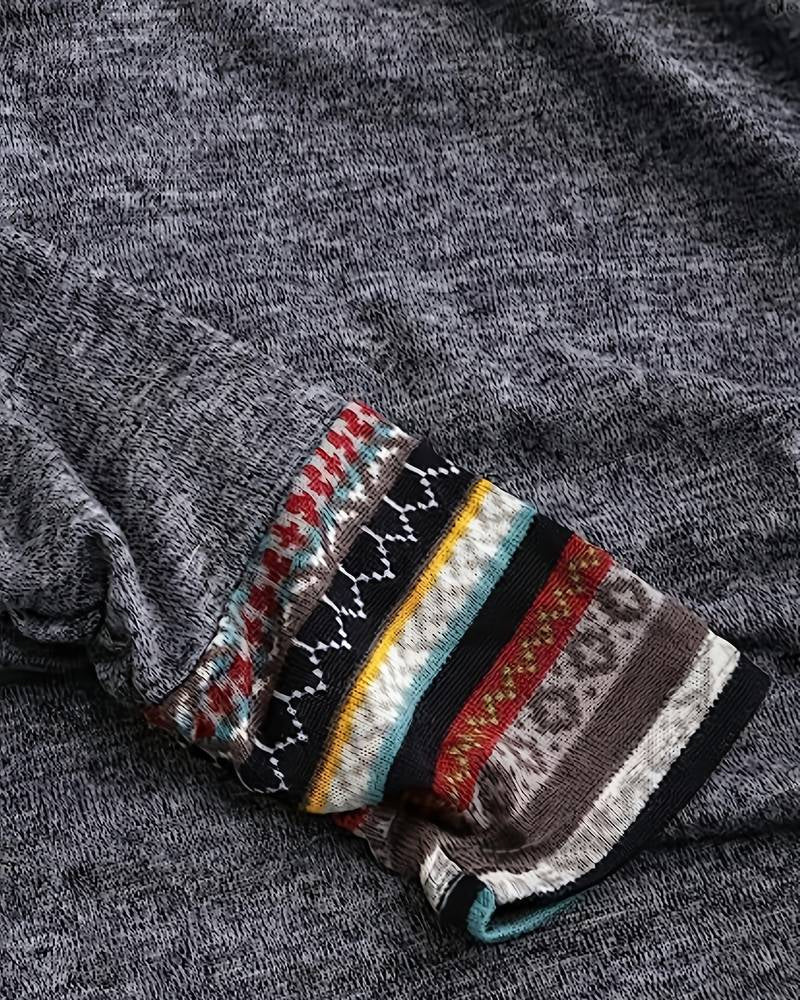 Sweat-shirt à capuche décontracté de couleur contrastée
