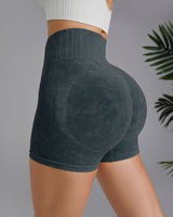 Short taille haute simple de couleur unie