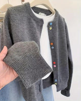 Cardigan décontracté de couleur unie à manches longues
