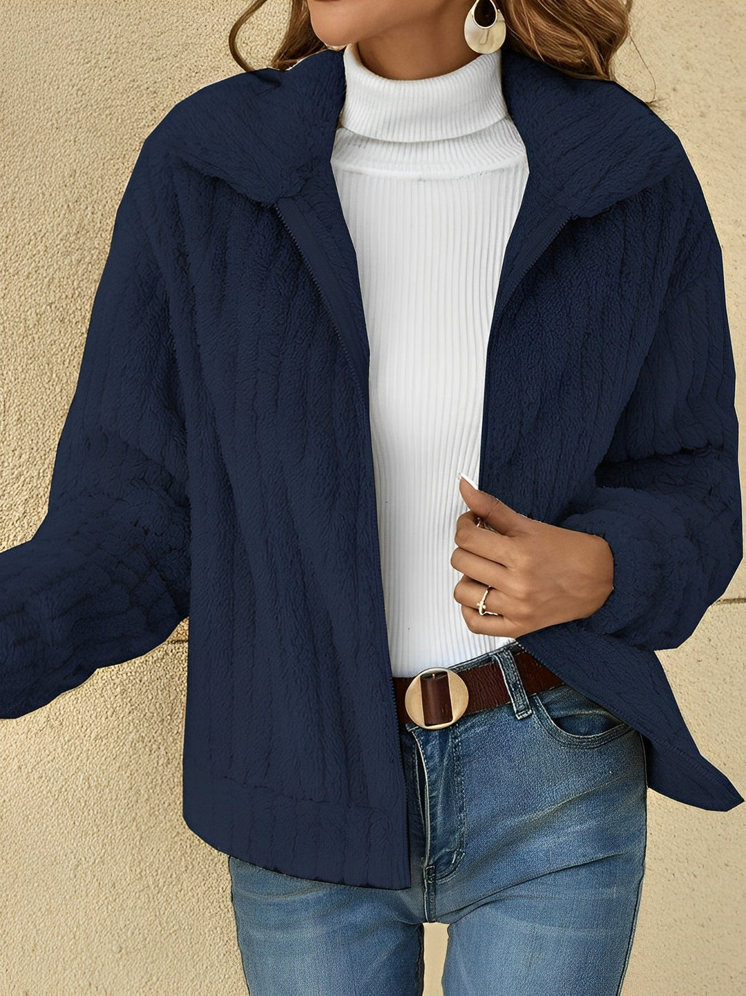 Elif | Manteau en peluche au style décontracté et confortable pour femme