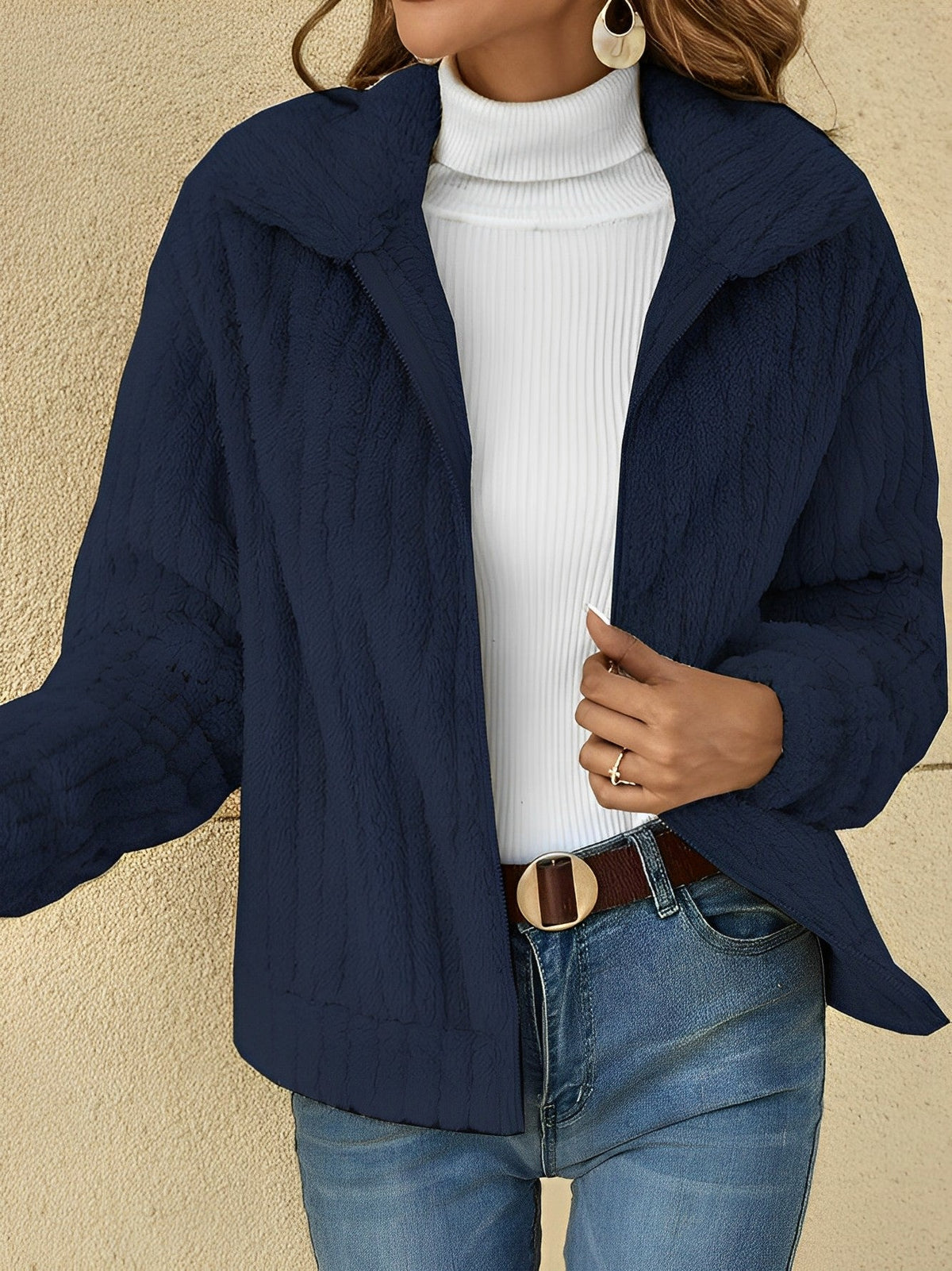 Elif | Manteau en peluche au style décontracté et confortable pour femme