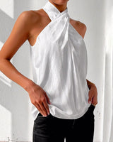 Débardeur Mode Halter Couleur Unie