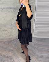 Robe patchwork à col en V