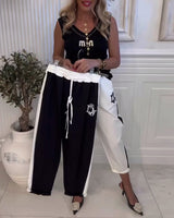 Pantalon décontracté coupe slim avec cordon élastique