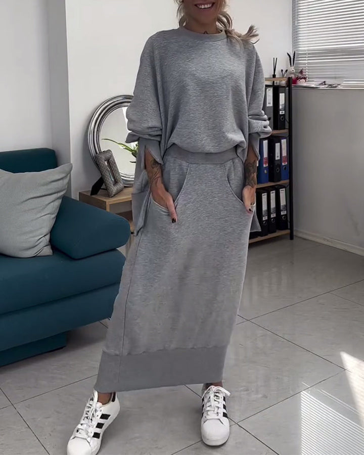 Sweat &amp; Jupe Ensemble Coordonné