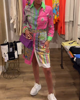 Robe colorée fendue à revers