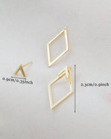 Boucles d'oreilles simples et élégantes en forme de diamant