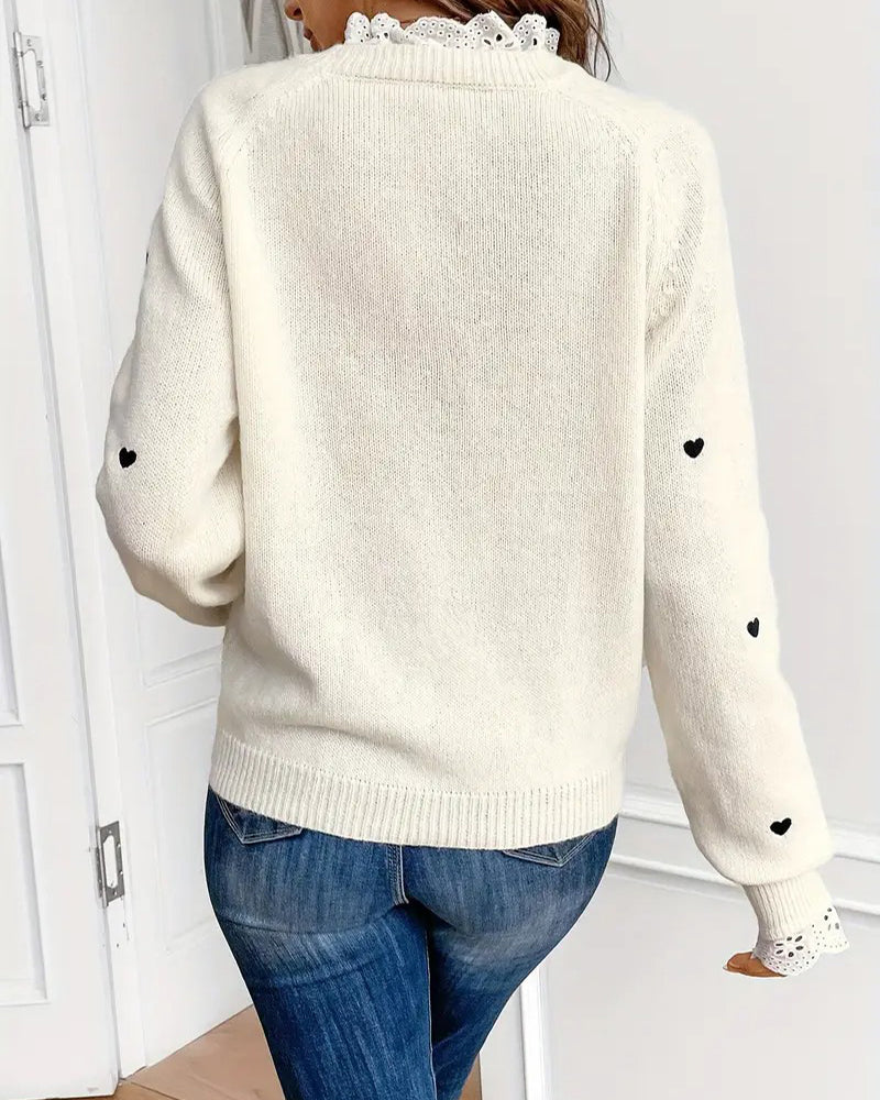 Pull décontracté à la mode en forme de cœur
