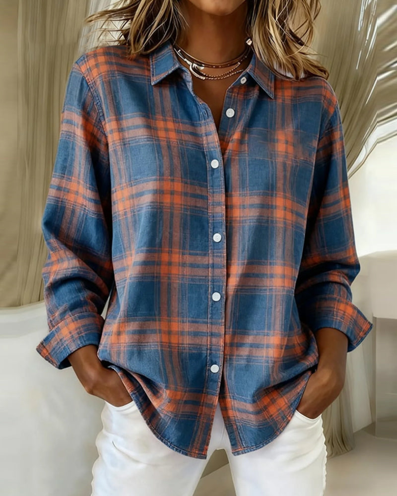 Chemise Avec Motif En Carreaux Et Col Revers
