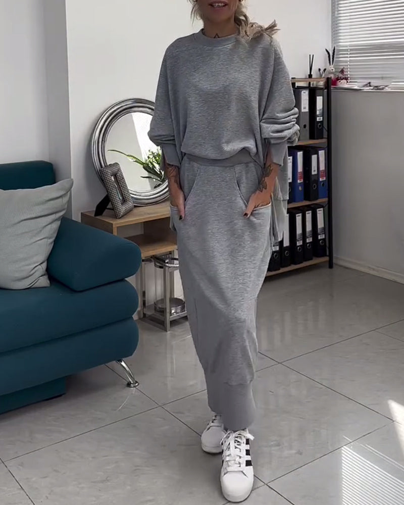 Sweat &amp; Jupe Ensemble Coordonné