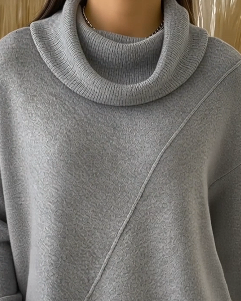 Pull Col Cheminée Asymétrique