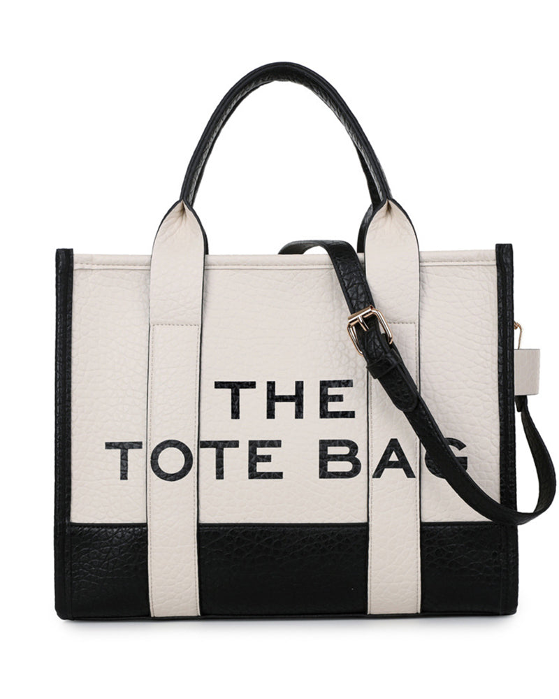 Sac fourre-tout tendance avec coutures bicolores