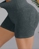 Short taille haute simple de couleur unie