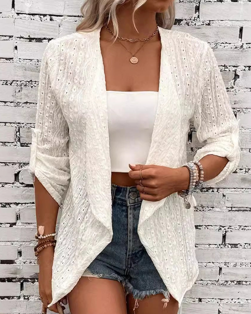 Cardigan élégant de couleur unie simple