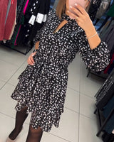 Robe découpée imprimée élégante