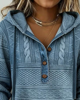 Sweat À Capuche En Jean À Motif Torsade Et Détails Patchwork