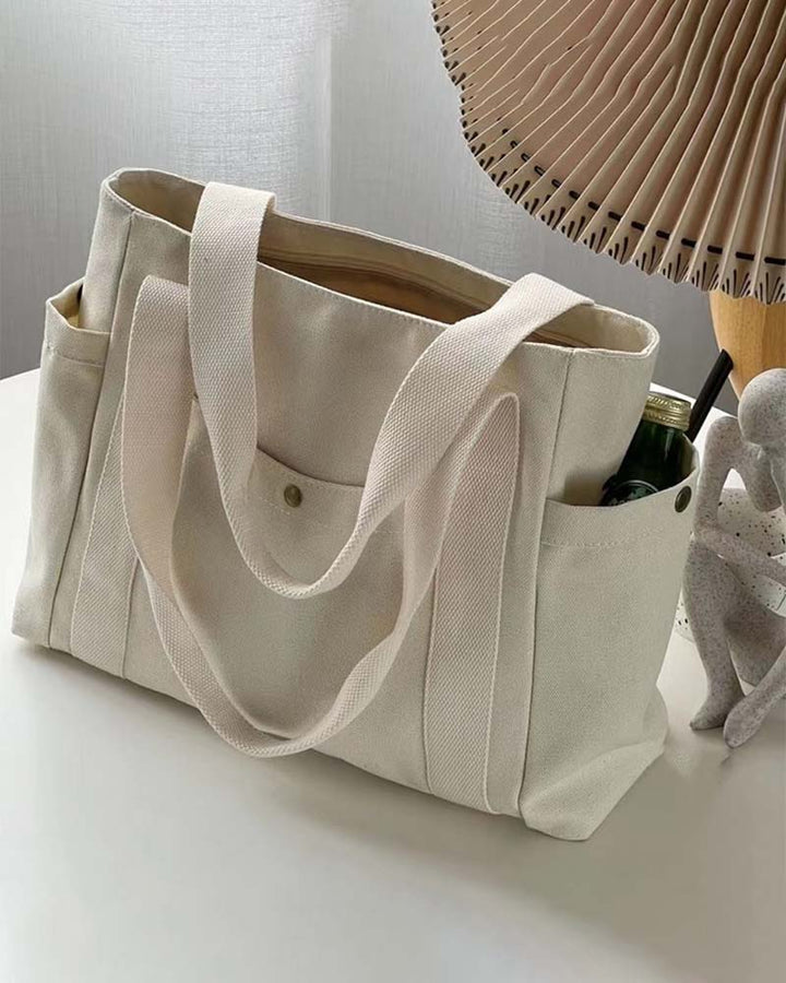 Sac en toile de grande capacité avec doubles poignées