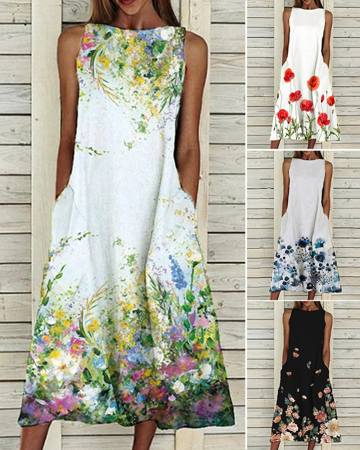 Robe sans manches imprimée