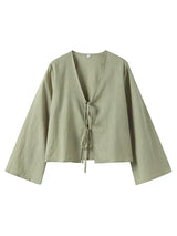 Inaya | Blouse à Nouer sur le Devant avec Silhouette Fluide pour Femme