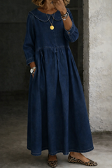 Manon | Robe en jean à col Peter Pan