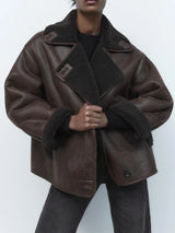 Fransesca | Veste en simili cuir vintage pour femmes