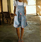 Eugénie | Combinaison en denim floral lavé vintage