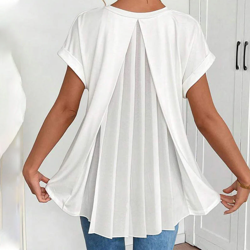 T-Shirt À Manches Courtes Uni Patchwork