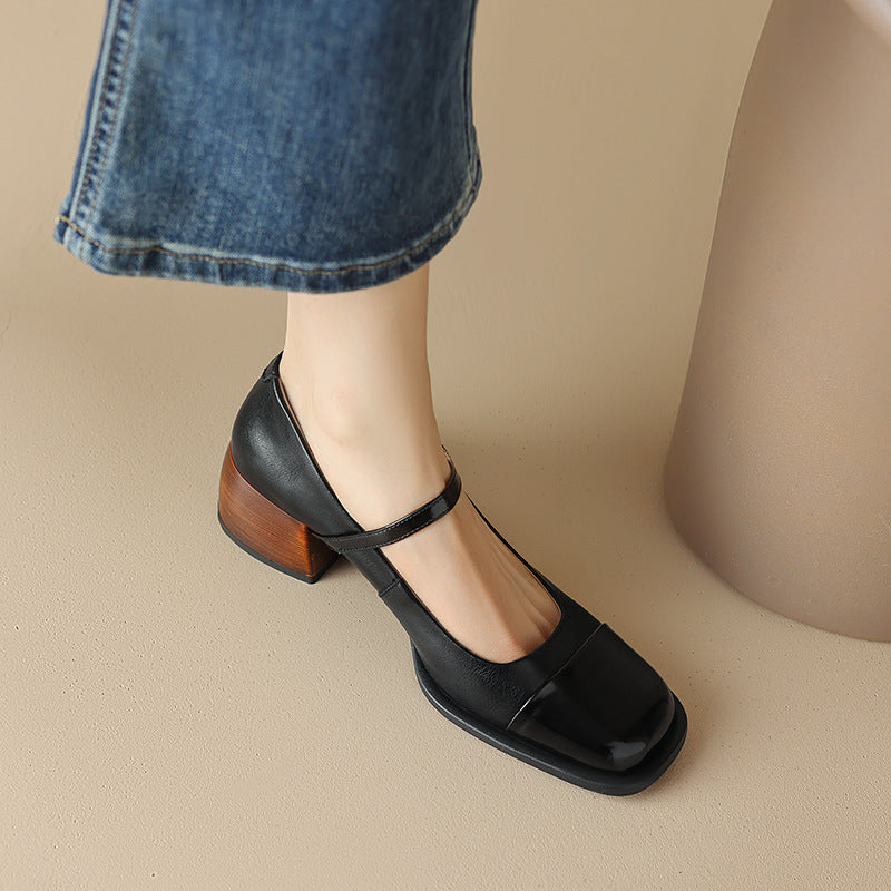 Erel - Escarpins Mary Jane femme à talon bloc
