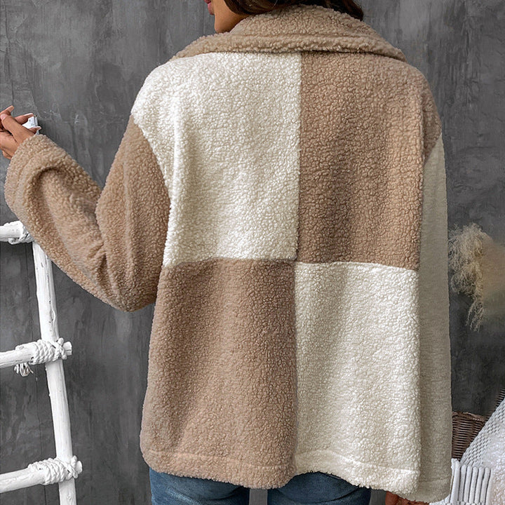 Ianthe | Veste polaire sherpa bicolore pour femme