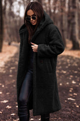 Mina | Manteau en peluche à coupe oversize avec capuche pour femme