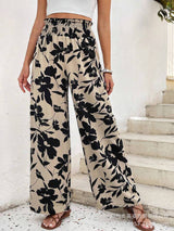 Theodora | Pantalon Large à Taille Haute Décontracté à Motif Floral pour Femme