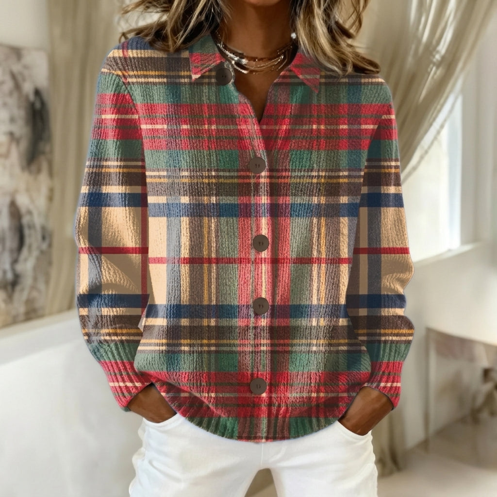 Octavie - Cardigan multicolore à carreaux