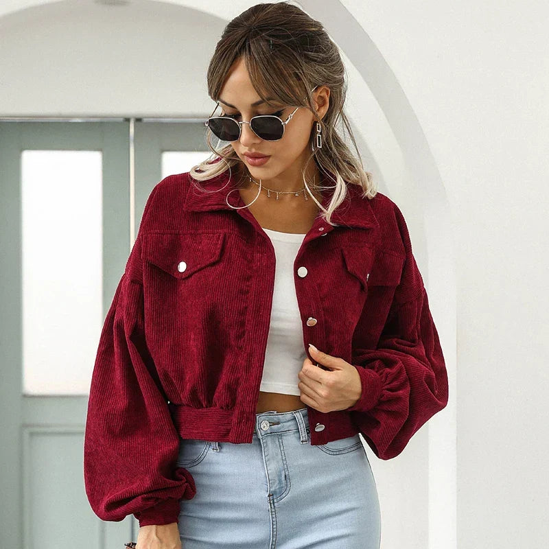 Zephyrine | Veste courte en velours côtelé pour femme