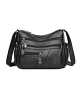 Sac bandoulière en cuir souple avec multipoches