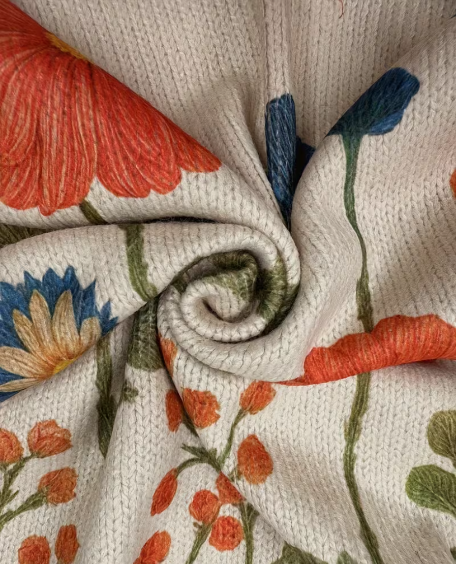 Bérénice - Cardigan zippé à imprimé fleurs sauvages