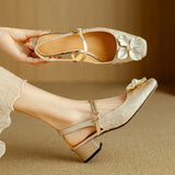 Genine - Escarpins slingback femme à talon bloc